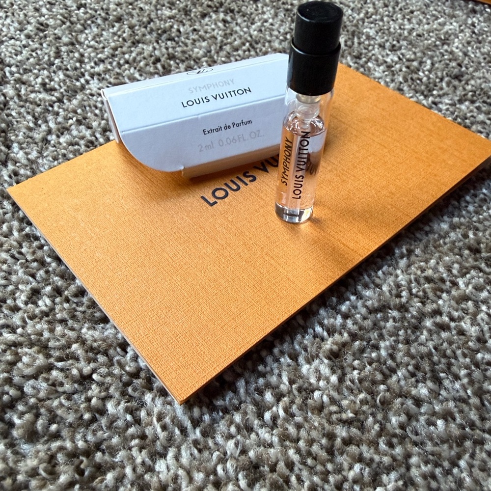 Louis Vuitton Orange card/ receipt holder and Symphony perfume sample